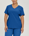 Royal Blue - White Cross FIT Women's 2 Pocket V-Neck Scrub Top for Nursing