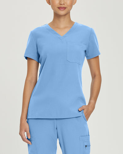 Women's 1 Pocket V-Neck Scrub Top