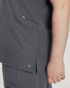 Dark Pewter - White Cross V-Tess Women's 3 Pocket V-Neck Scrub Top for Nursing