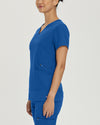 Royal Blue - White Cross V-Tess Women's 3 Pocket V-Neck Scrub Top for Nursing