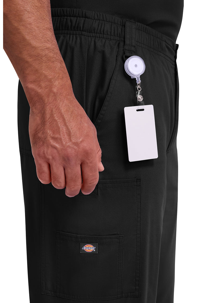 Black - Men's Zip Fly Pull-On Scrub Pants (View 3)