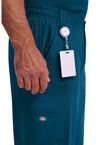 Caribbean Blue - Men's Zip Fly Pull-On Scrub Pants (View 3)