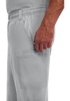 Grey - Men's Zip Fly Pull-On Scrub Pants (View 2)