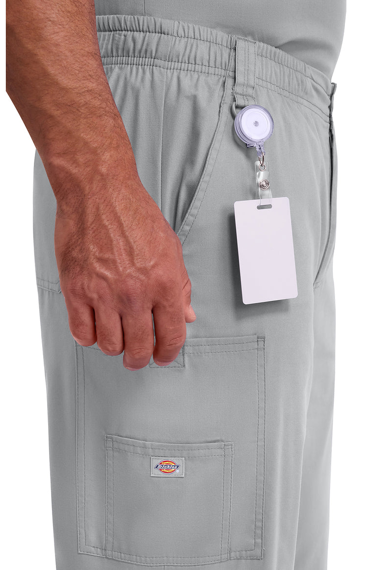 Grey - Men's Zip Fly Pull-On Scrub Pants (View 3)