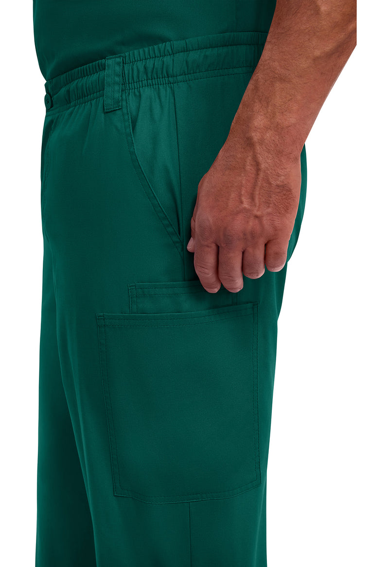 Hunter Green - Men's Zip Fly Pull-On Scrub Pants (View 2)