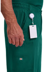 Hunter Green - Men's Zip Fly Pull-On Scrub Pants (View 3)