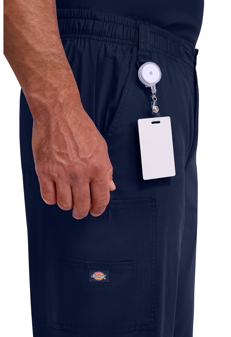 Navy - Men's Zip Fly Pull-On Scrub Pants (View 3)