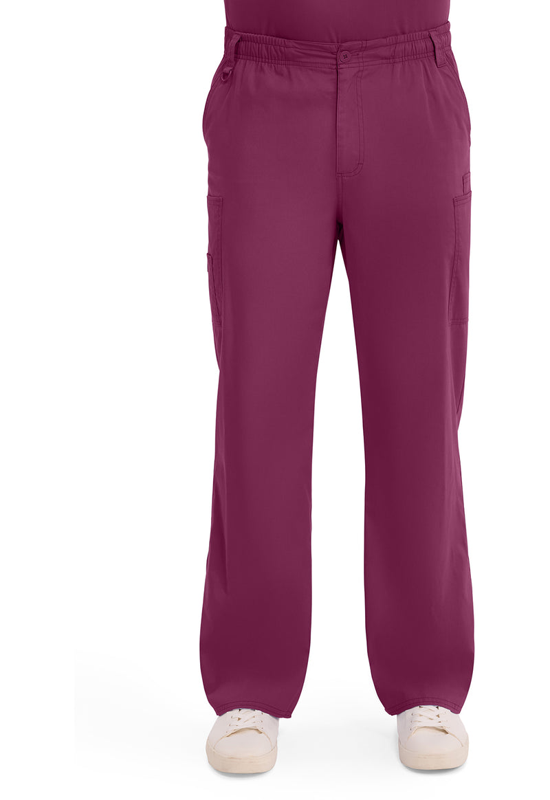 Wine - Dickies EDS Signature Men Scrub Pants - Front View