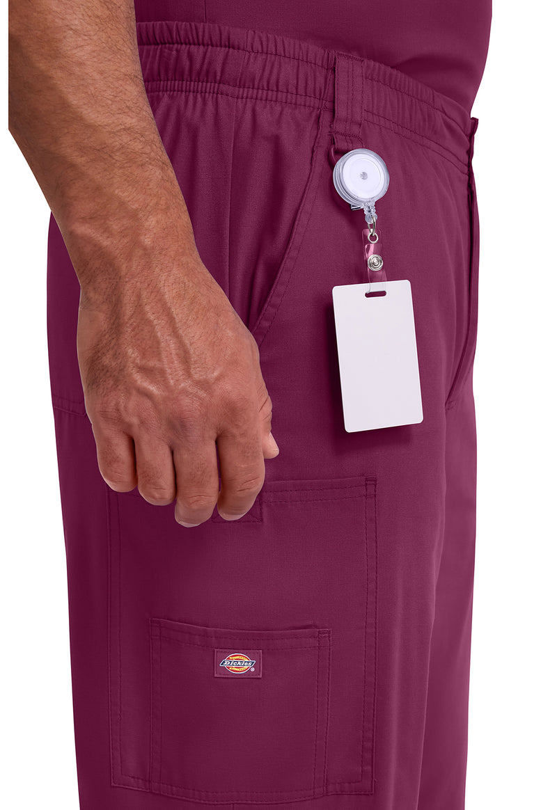 Wine - Men's Zip Fly Pull-On Scrub Pants (View 3)