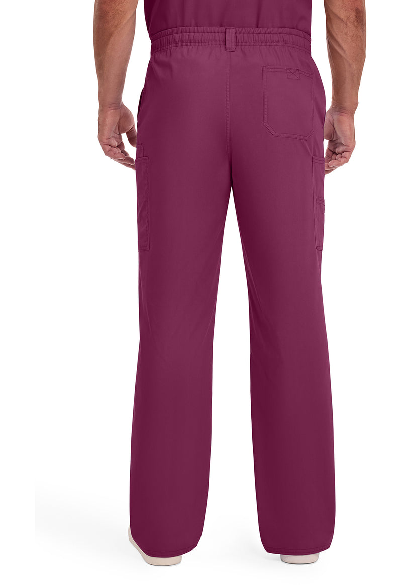 Wine - Dickies EDS Signature Men Scrub Pants - Back View