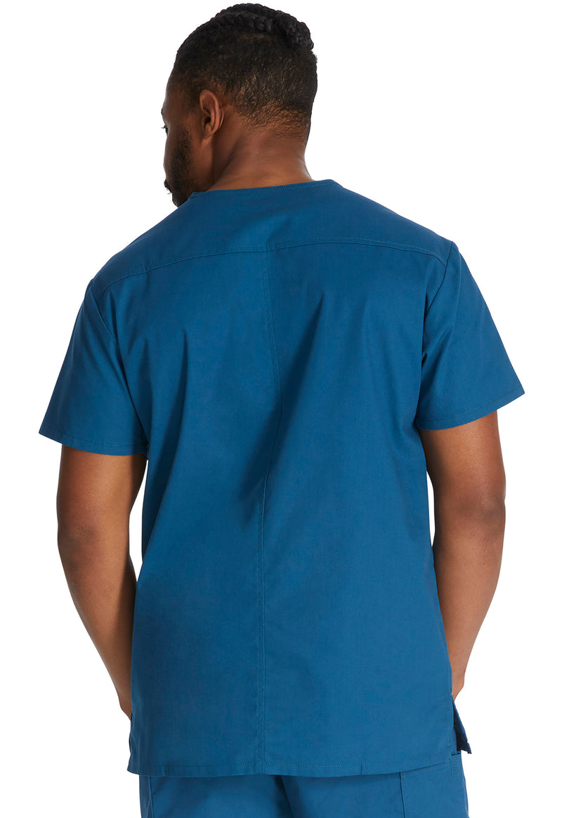 Caribbean Blue - Dickies EDS Signature Men Scrub Top - Back View