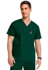 Hunter Green - Dickies EDS Signature Men Scrub Top - Front View