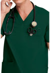 Hunter Green - Men's V-Neck Scrub Top (View 2)