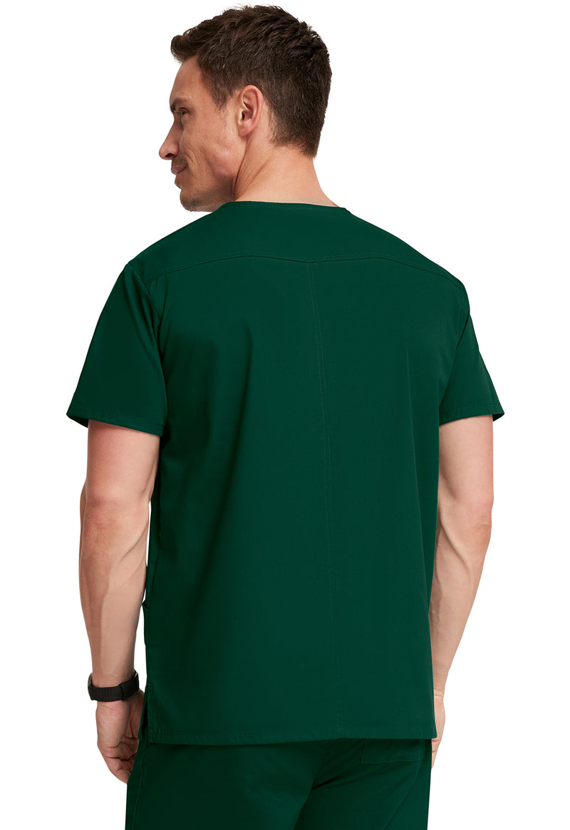 Hunter Green - Dickies EDS Signature Men Scrub Top - Back View