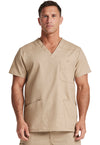 Dark Khaki - Dickies EDS Signature Men Scrub Top - Front View