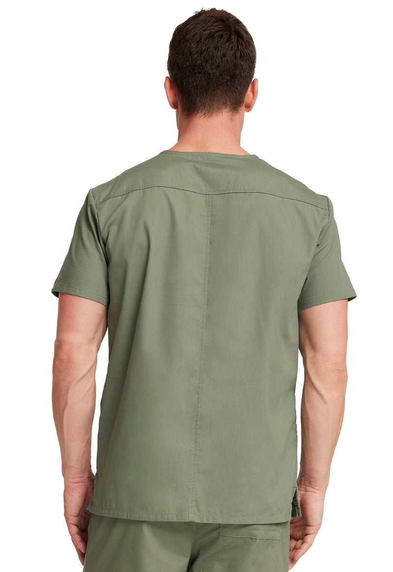Olive - Dickies EDS Signature Men Scrub Top - Back View