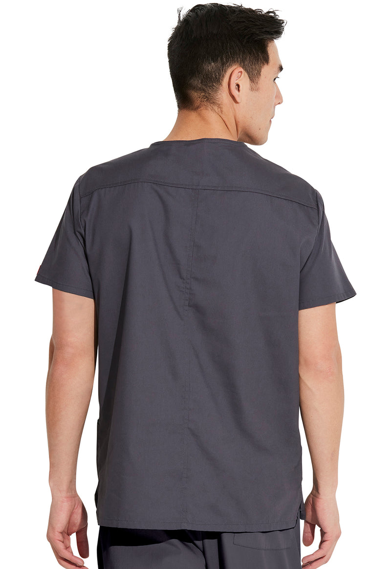 Pewter - Dickies EDS Signature Men Scrub Top - Back View