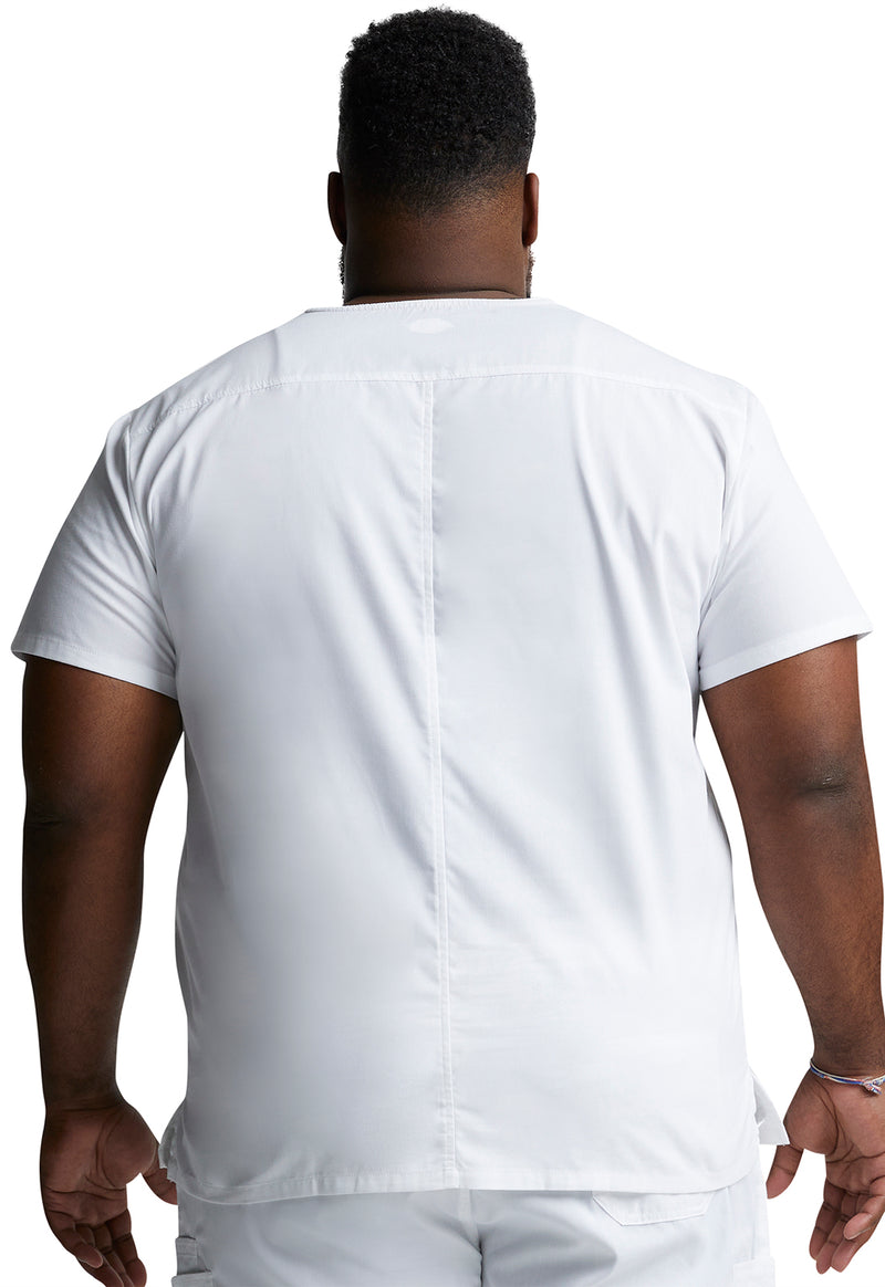 White - Dickies EDS Signature Men Scrub Top - Back View