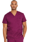 Wine - Dickies EDS Signature Men Scrub Top - Front View