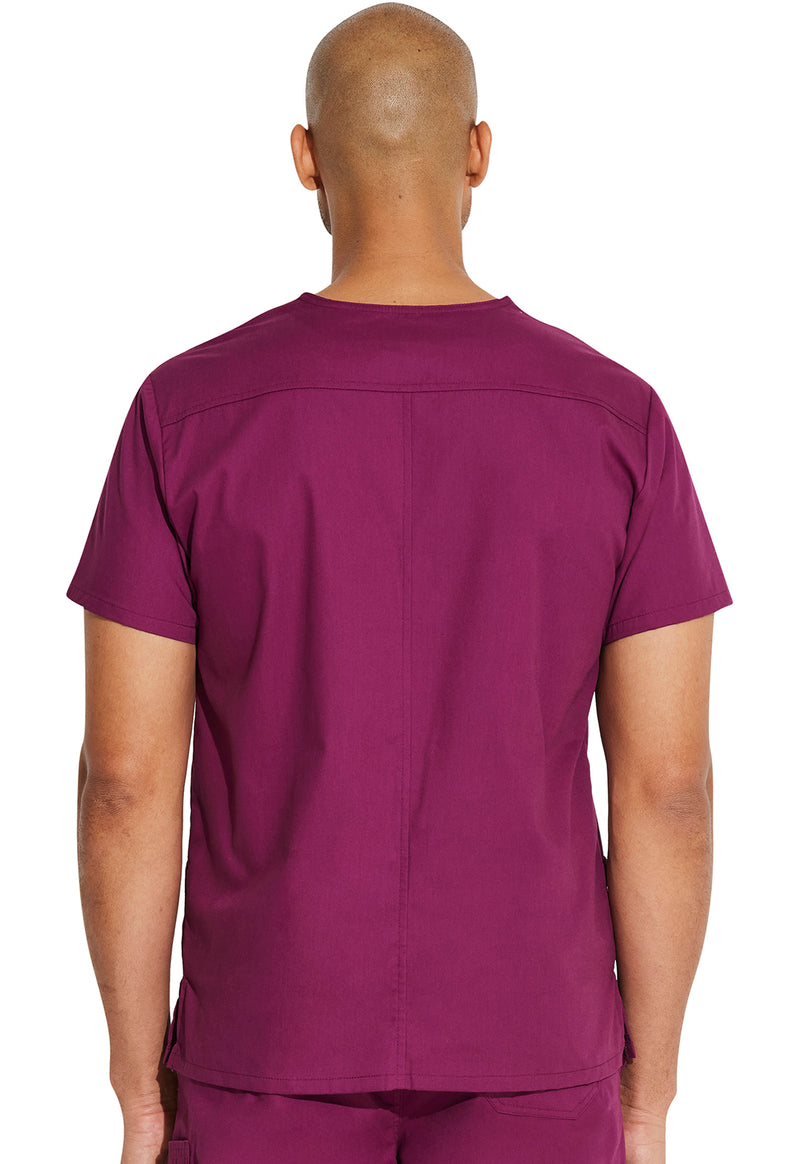 Wine - Dickies EDS Signature Men Scrub Top - Back View