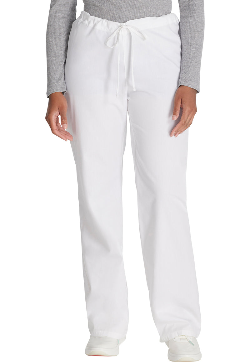 White - Dickies EDS Signature Unisex Scrub Pants - Front View