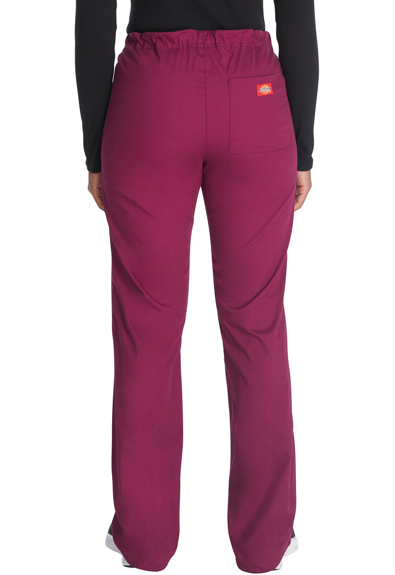 Wine - Dickies EDS Signature Unisex Scrub Pants - Back View