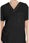 Black - Unisex Tuckable V-Neck Scrub Top (View 2)
