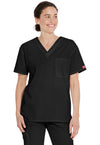 Black - Dickies EDS Signature Unisex Scrub Top - Front View