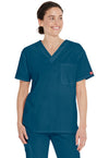 Caribbean Blue - Dickies EDS Signature Unisex Scrub Top - Front View