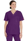 Eggplant - Dickies EDS Signature Unisex Scrub Top - Front View