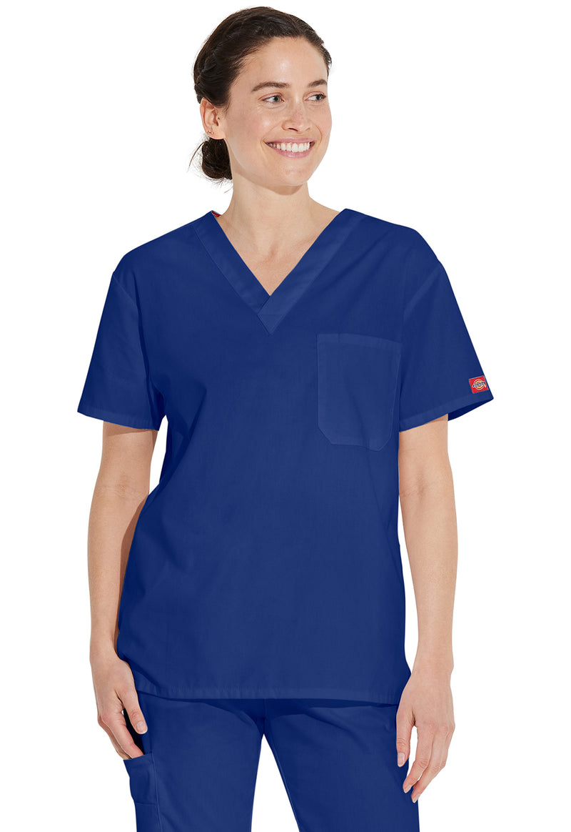 Galaxy Blue - Dickies EDS Signature Unisex Scrub Top - Front View