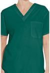 Hunter Green - Unisex Tuckable V-Neck Scrub Top (View 2)