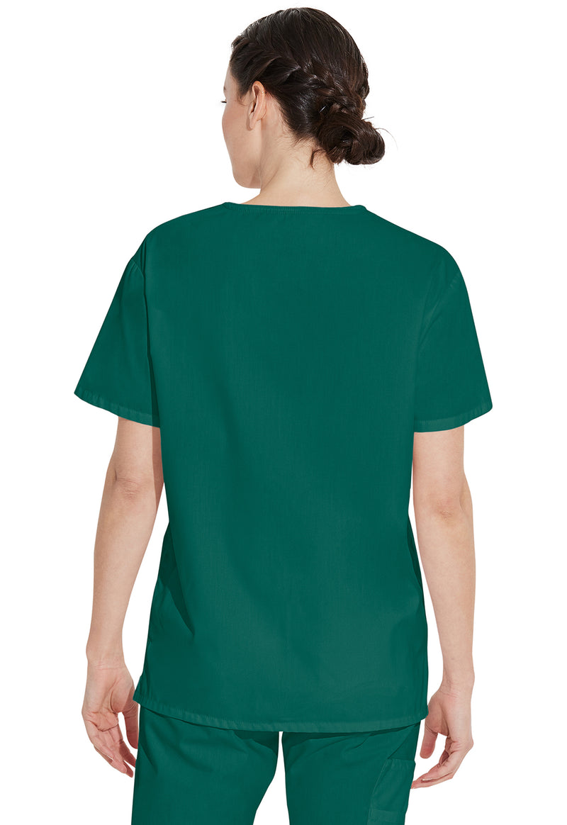Hunter Green - Dickies EDS Signature Unisex Scrub Top - Back View
