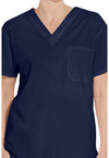 navy - Unisex Tuckable V-Neck Top (View 2)