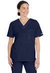 Navy - Dickies EDS Signature Unisex Scrub Top - Front View