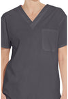 Pewter - Unisex Tuckable V-Neck Scrub Top (View 2)