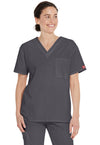 Pewter - Dickies EDS Signature Unisex Scrub Top - Front View