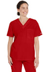 Red - Dickies EDS Signature Unisex Scrub Top - Front View
