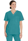 Teal Blue - Dickies EDS Signature Unisex Scrub Top - Front View