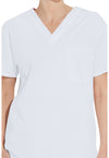White - Unisex Tuckable V-Neck Scrub Top (View 2)