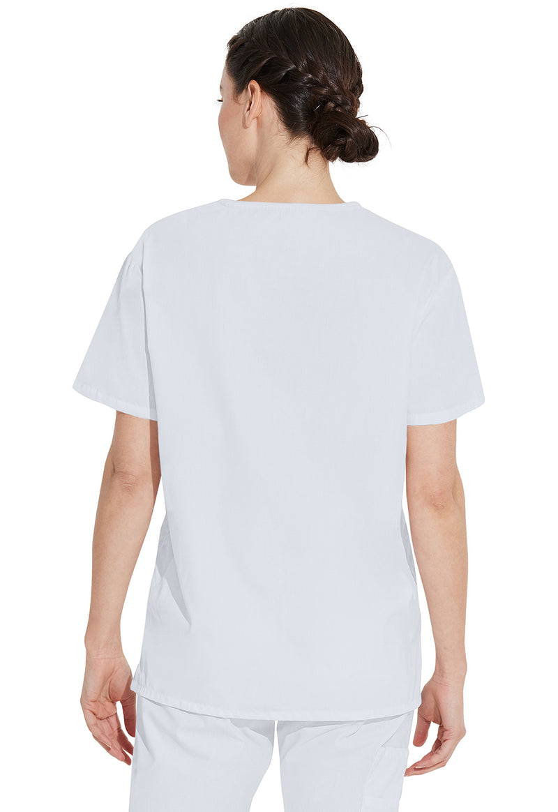 White - Dickies EDS Signature Unisex Scrub Top - Back View