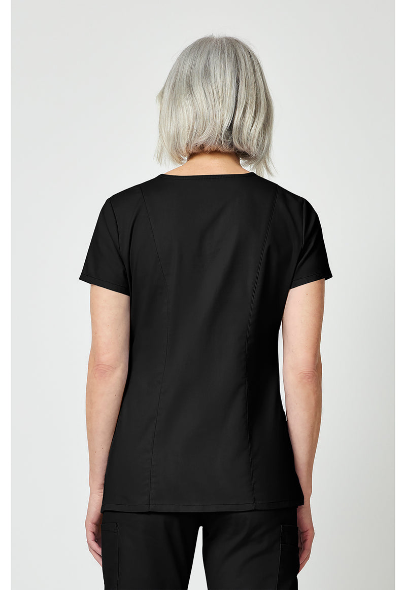 Black - Dickies EDS Signature Women Scrub Top - Back View