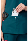 Caribbean Blue - Women's V-Neck Scrub Top (View 3)