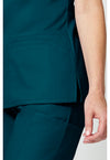 Caribbean Blue - Women's V-Neck Scrub Top (View 4)