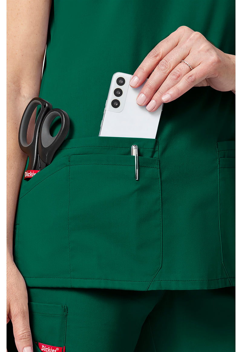 Hunter Green - Women's V-Neck Scrub Top (View 3)