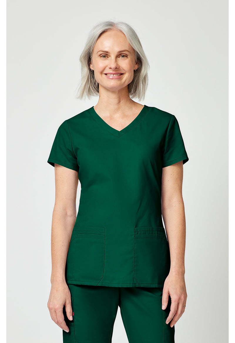 Hunter Green - Dickies EDS Signature Women Scrub Top - Front View