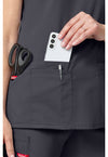 Pewter - Women's V-Neck Scrub Top (View 3)