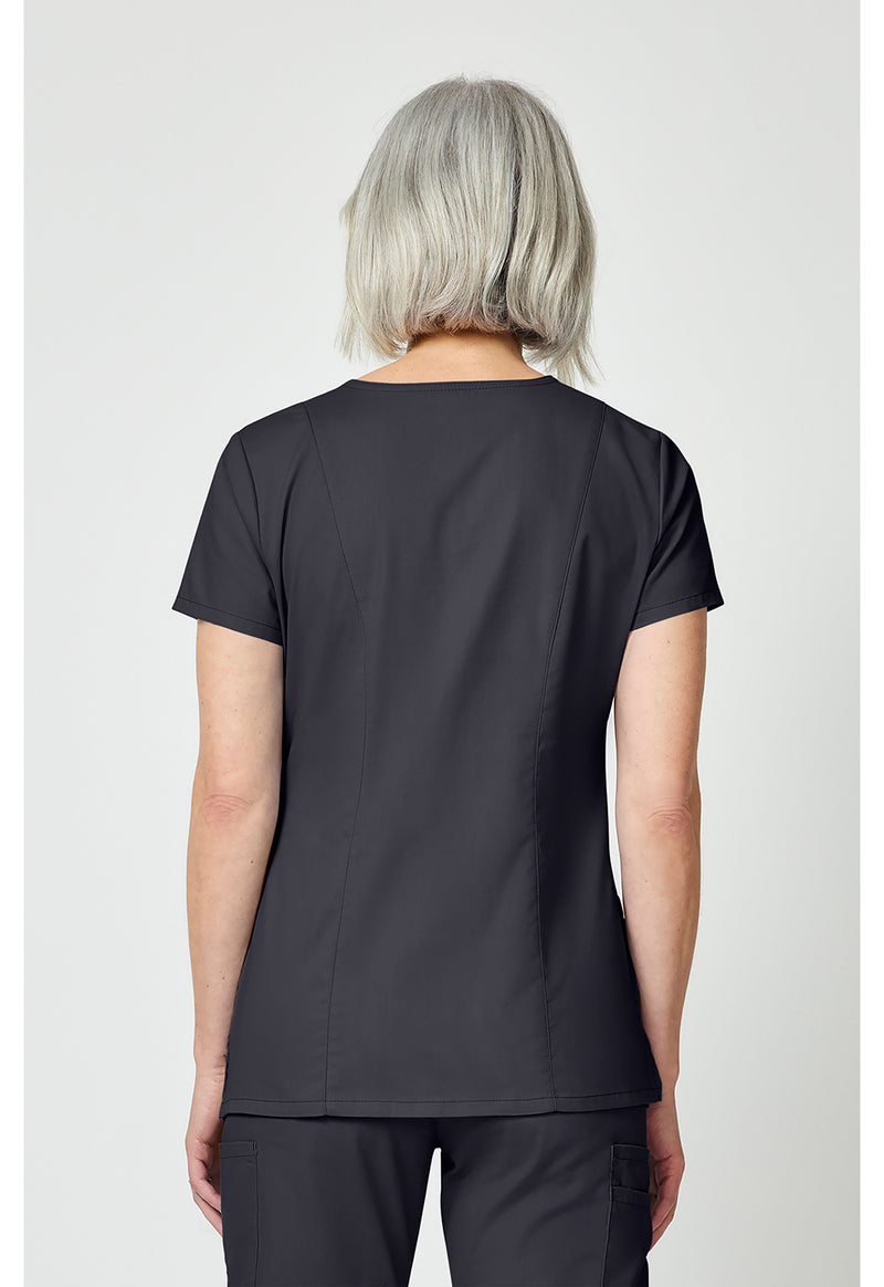 Pewter - Dickies EDS Signature Women Scrub Top - Back View