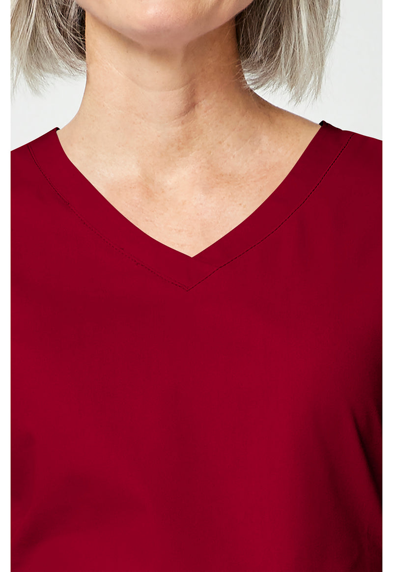 Red - Women's V-Neck Scrub Top (View 2)