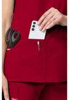 Red - Women's V-Neck Scrub Top (View 3)